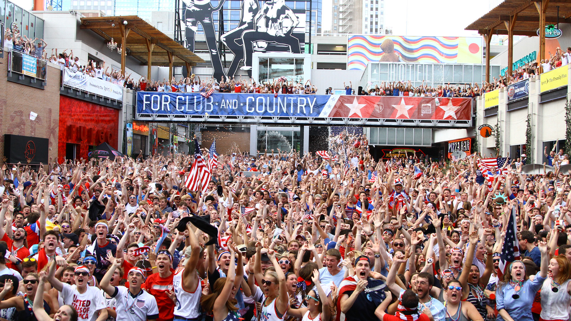 World Cup fans in Kansas City Power and Light District